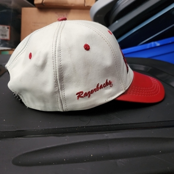 Modern Brand Arkansas Razorbacks Leather Snap-back Hat Cap OS One Size USA Made - Picture 4 of 12
